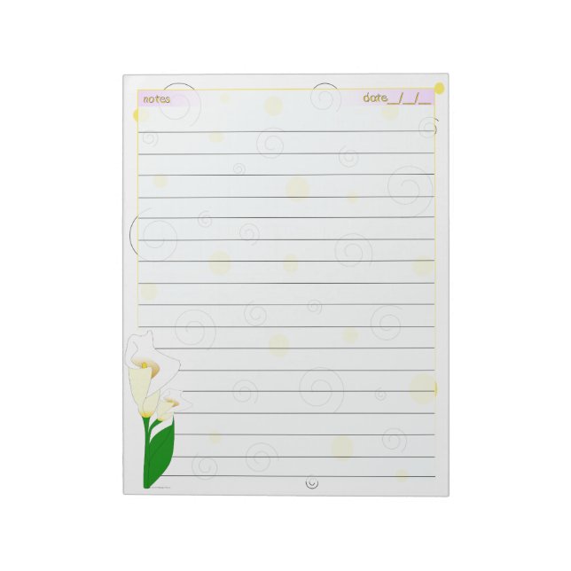 Caroling Lilies Notepad (Rotated)