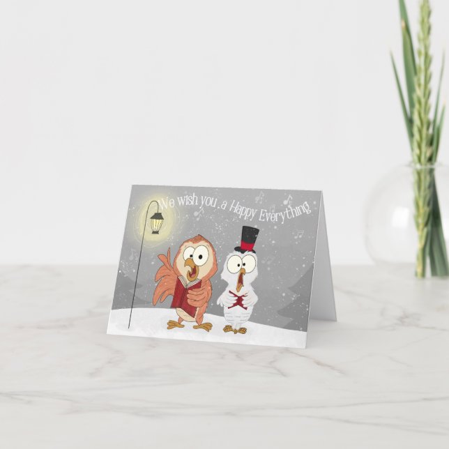 Caroling Owls  Card (Front)