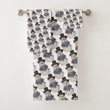 Caroling Snowman Christmas / Winter Towel Set