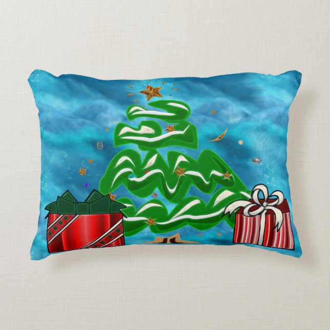 Caroling Snowman Decorative Pillow (Front)