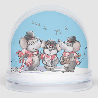 Caroling with Mic, Mac & Moe Snow Globe
