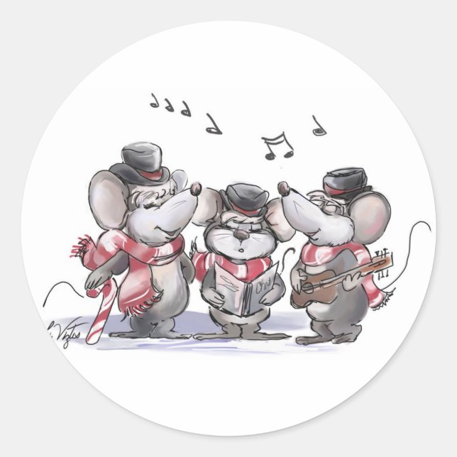 Caroling with Mic, Mac & Moe Sticker (Front)