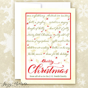 Carols de Noël Classique Carte de vacances Plat
