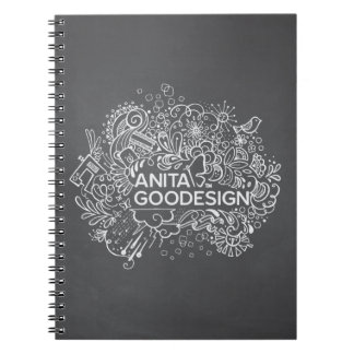 Carol's Doodles Spiral Notebook (Black)