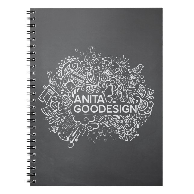 Carol's Doodles Spiral Notebook (Black) (Front)