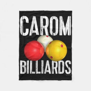 Carom Billiards Shirt - Cool Distressed Text Fleece Blanket