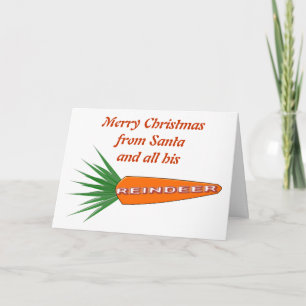 Carotte pour Reinder de Noël Carte personnalisée