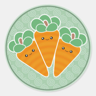 Carottes croquantes Stickers Kawaii