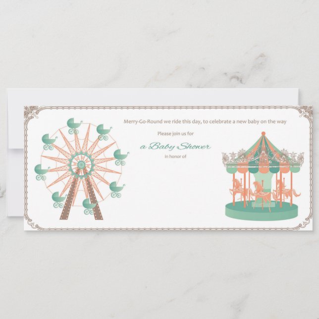 Carousel Baby Shower Invite (Front)