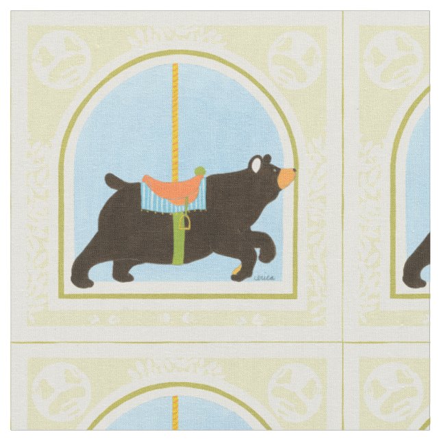 Carousel Bear by June Erica Vess Fabric (Close Up)