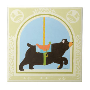 Carousel Bear by June Erica Vess Tile