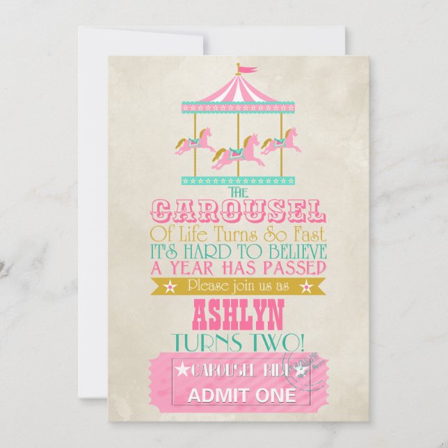 Carousel Birthday Invitation (Front)