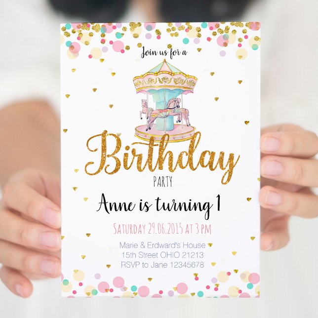 Carousel Birthday Invitation (Creator Uploaded)