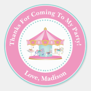 Carousel Birthday Party Favour Stickers