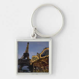 Carousel by the Eiffel Tower in the evening, Keychain