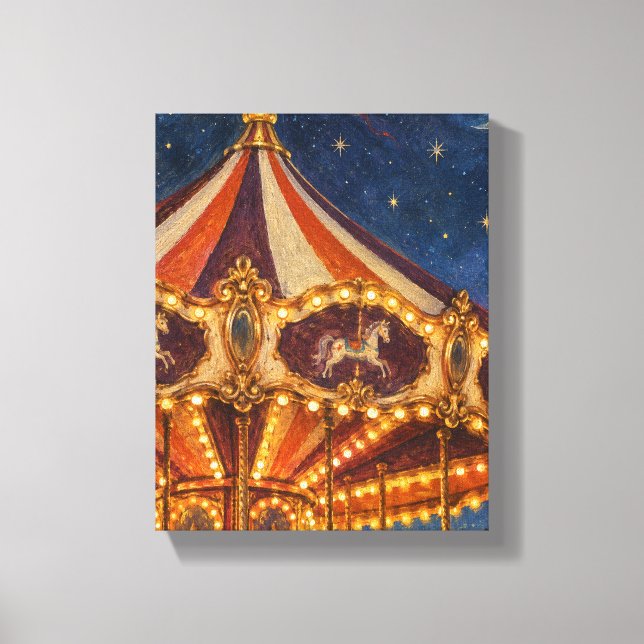 Carousel Canopy under Starlight Canvas Print (Front)