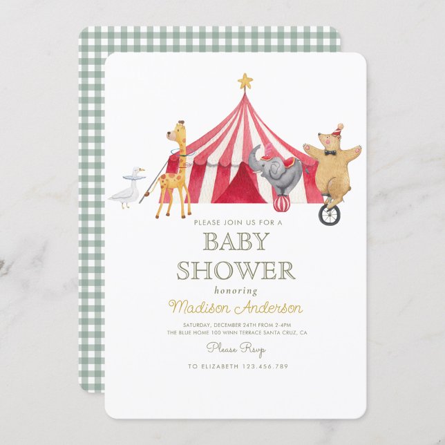 Carousel Circus Carnival Baby Shower Invitation (Creator Uploaded)