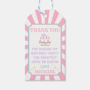 Carousel Circus Carnival Birthday Favour Gift Tag