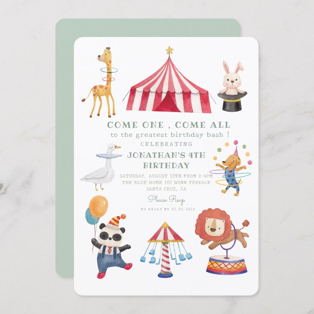 Carousel Circus Carnival Birthday Invitation (Creator Uploaded)