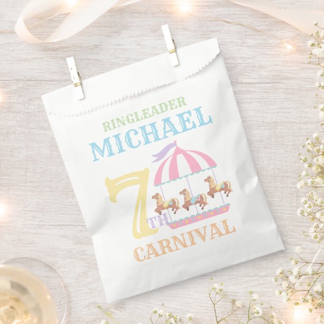 Carousel Circus Carnival Birthday Party Favour Bag (Clipped)