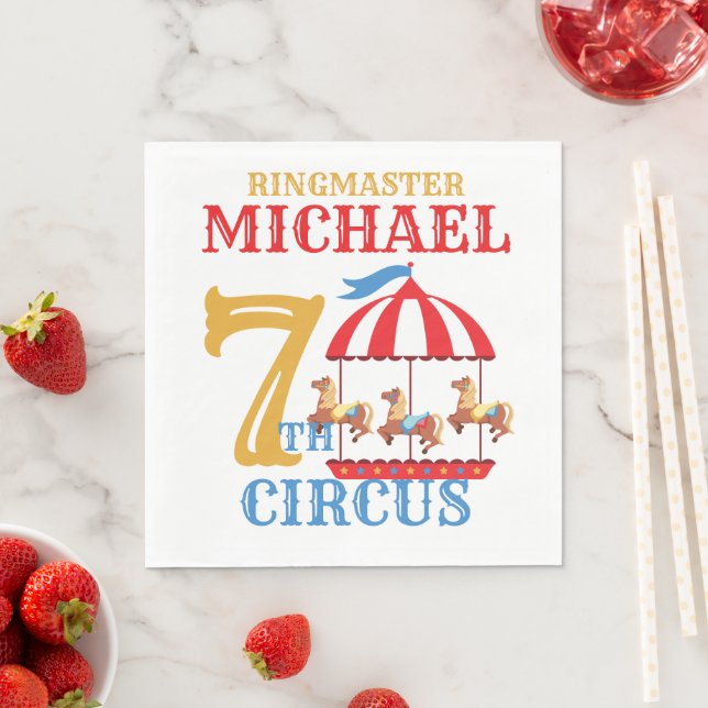 Carousel Circus Carnival Birthday Party Napkins (Insitu)