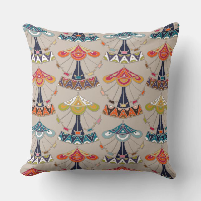 carousel damask throw pillow (Front)