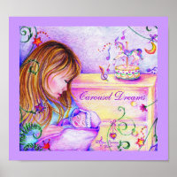 Carousel Dreams 14" x 11 " Poster de valeur (Matte