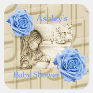 Carousel Dreams Bleu Rose Music Carré Stickers