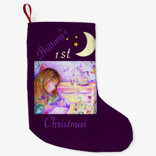 Carousel Dreams Deep Purple 1st Christmas Stocking