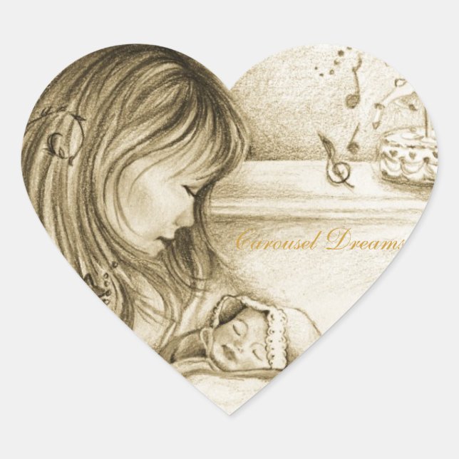 Carousel Dreams Heart Stickers (Front)
