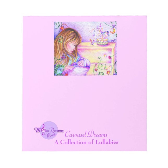 Carousel Dreams Pretty Pink Notepad (Front)