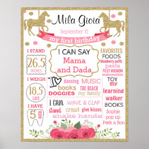 Carousel First Birthday chalkboard sign