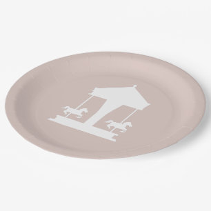 Carousel Floral Soft Pink Paper Plate