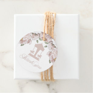 Carousel Floral Soft Pink Thank you Favour Tags