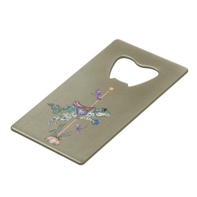 Carousel Frog Credit Card Bottle Opener (Front Angled)
