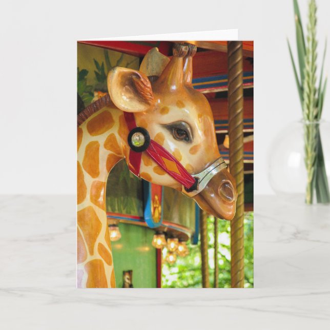 Carousel Giraffe Greeting Card (Front)