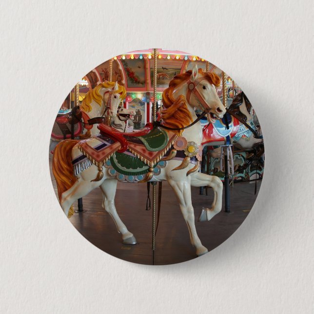Carousel Horse,2 2 Inch Round Button (Front)