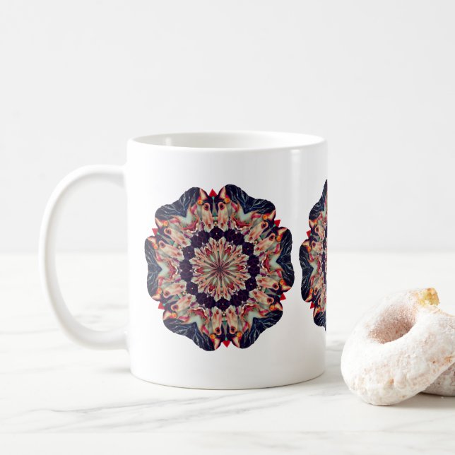 Carousel Horse Abstract Kaleidoscope Art Coffee Mug (With Donut)