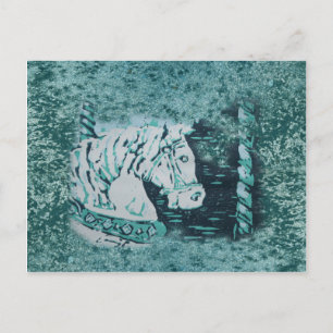 Carousel Horse Aquamarine Postcard