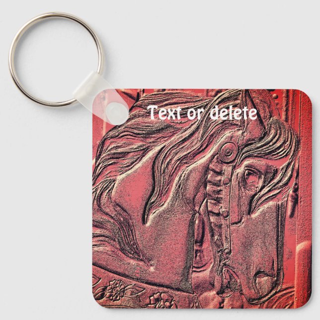 Carousel Horse Art Personalized Keychain (Front)