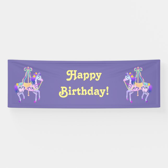 Carousel Horse birthday banner (Horizontal)
