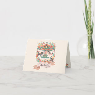 Carousel Horse Birthday Thank You Card