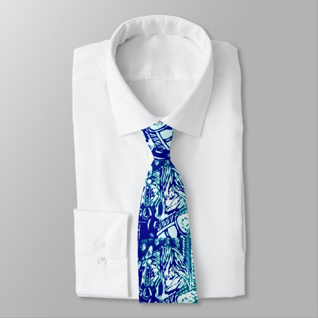 Carousel Horse Blues Tie (Tied)