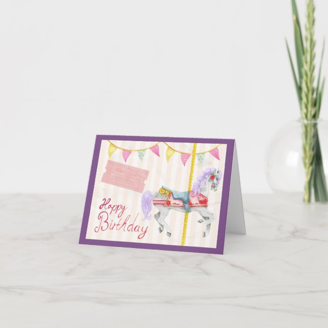 Carousel Horse Bonne Carte Anniversaire (Devant)