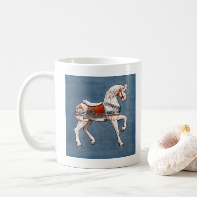 Carousel Horse by Henry Murphy Coffee Mug (With Donut)