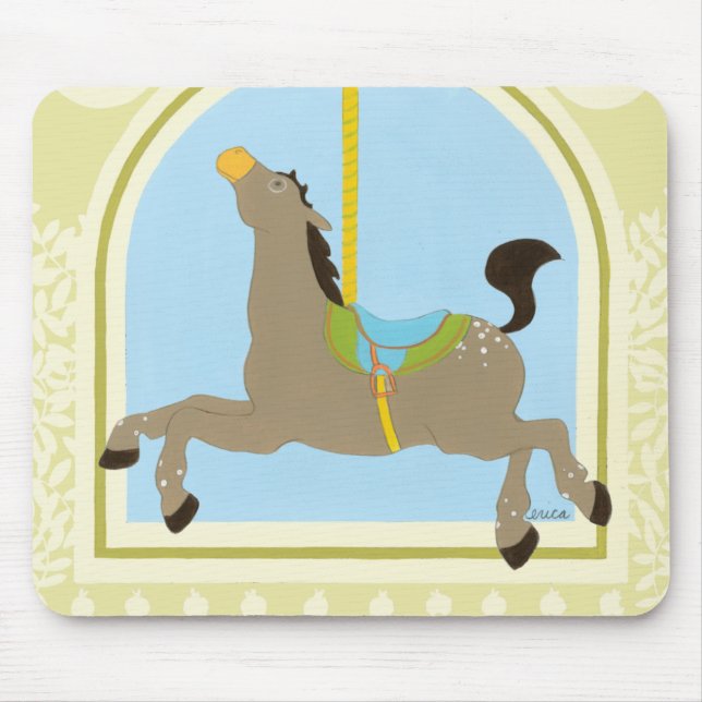 Carousel Horse by June Erica Vess Mouse Pad (Front)