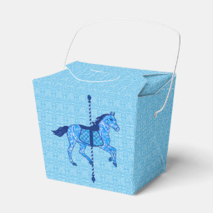 Carousel Horse - Cobalt and Sky Blue Favor Box