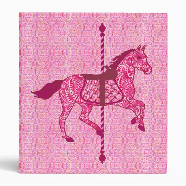 Carousel Horse - Fuchsia Pink Binder (Front)