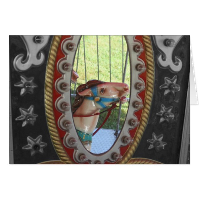 Carousel Horse In Mirror Card (Front Horizontal)