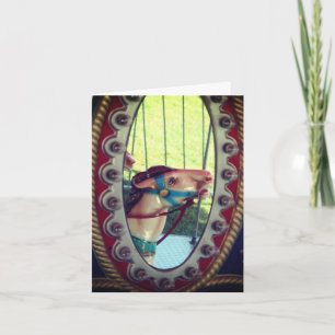 Carousel Horse In Mirror Customizable Note Card 